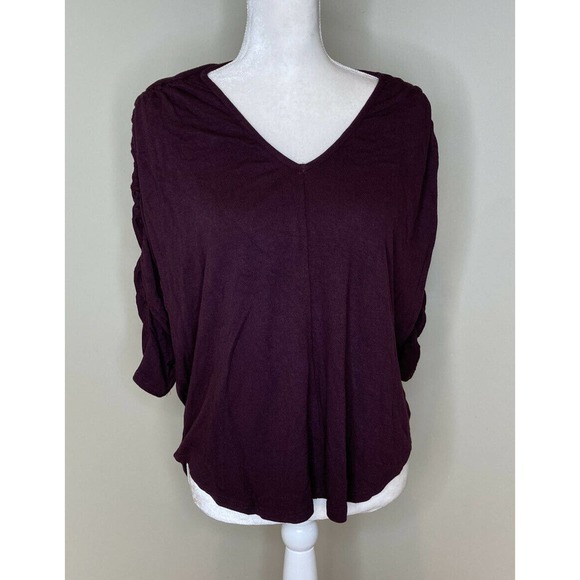 3020060 Bordeaux Corduroy Wrap Blouse